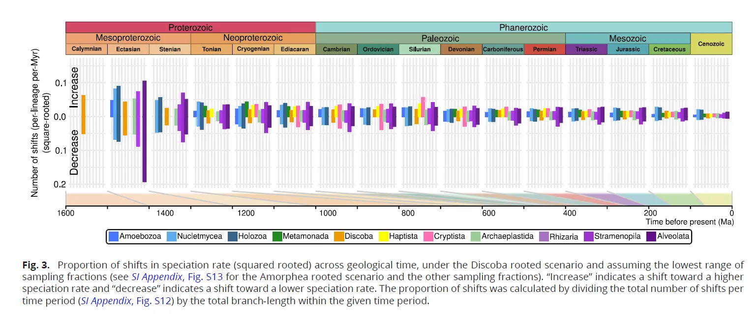Proportion of shifts in speciation rate