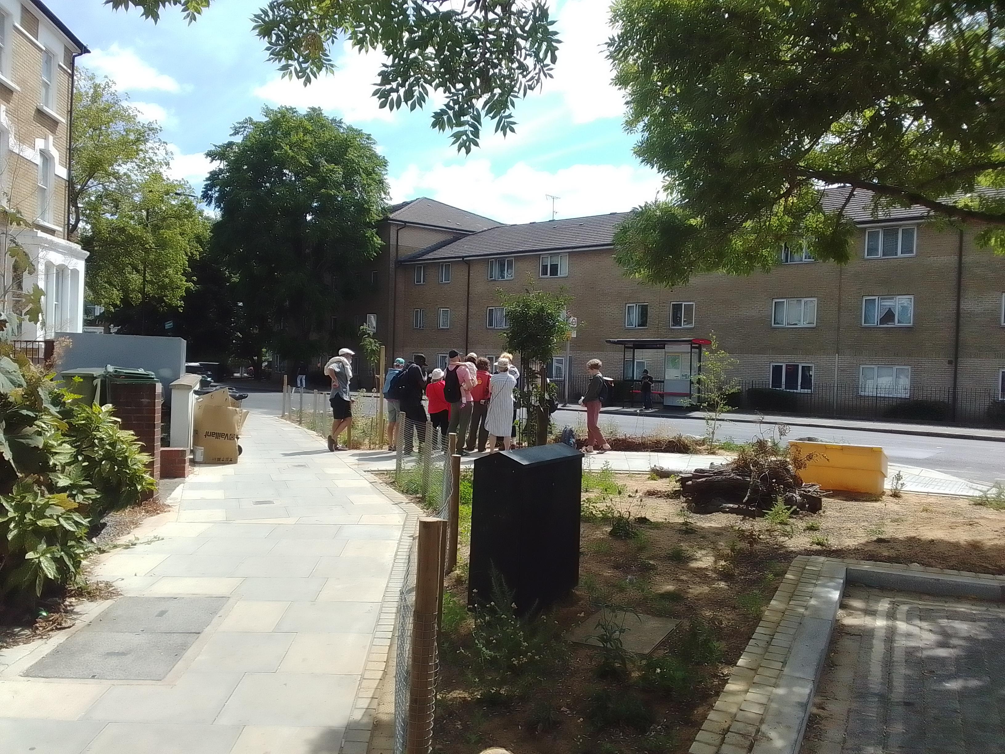 Russell introducing the rain garden project to participants. A case study can be found on our website RenatureLdn.uk
